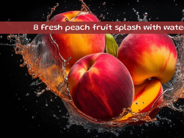 Fresh nectarine fruit splash with water preview picture