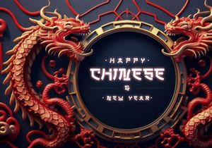PSD 3d rendaring realistic chinese new year background bundles