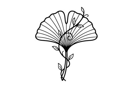 Elegant Ginkgo Leaf Illustration for Nature and Botanical Designs. Artistic Hand-Drawn Botanical Sketch for Creative Projects