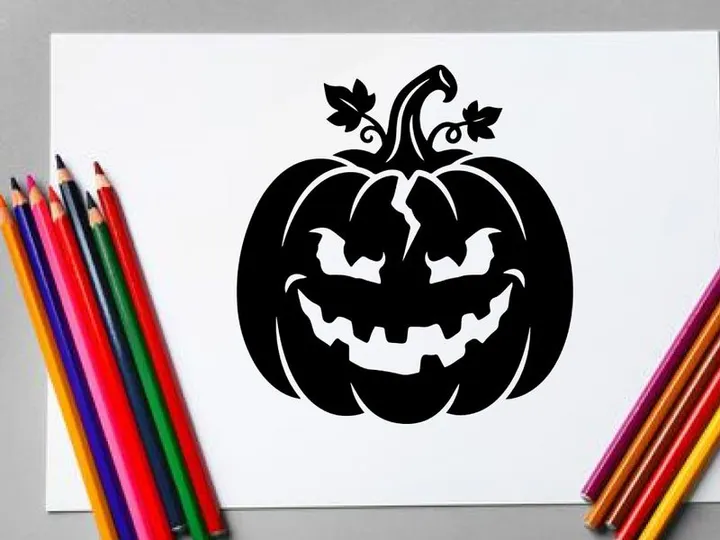Halloween Jack-o'-lantern with a spooky carved face for festive celebrations