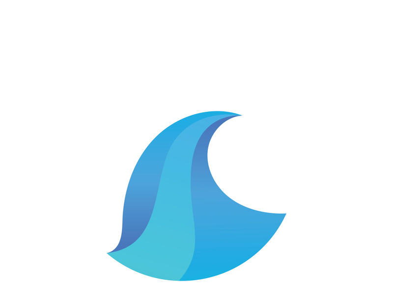 Ocean water wave wave logo design.