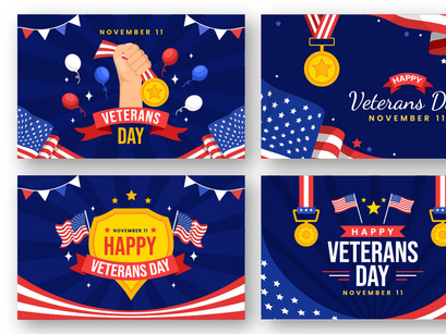 12 Happy Veterans Day Illustration