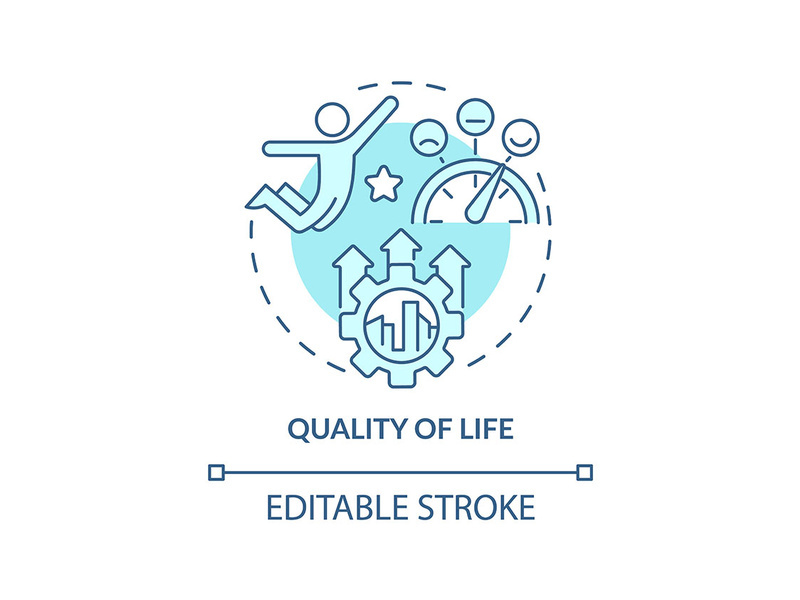 Quality of life turquoise concept icon