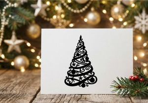 Stilisierte Weihnachtsbaum-Silhouette mit Schmuck und Stern
