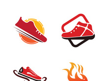 Icon shoe logo concept vector sneaker template shoes shop design