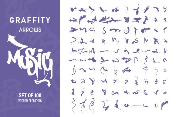 Graffiti Arrows Set, Vector elements