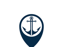 Anchor logo icon boat ship marine navy design vector