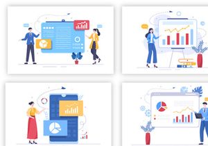12 Presentation Marketing Planning Cartoon Illustration