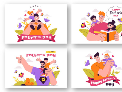 8 Happy Fathers Day Illustration
