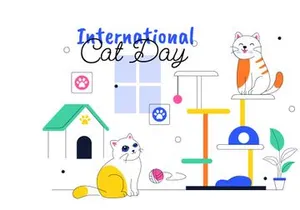 10 International Cat Day Illustration
