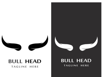 Retro vintage bull head horns logo design. preview picture