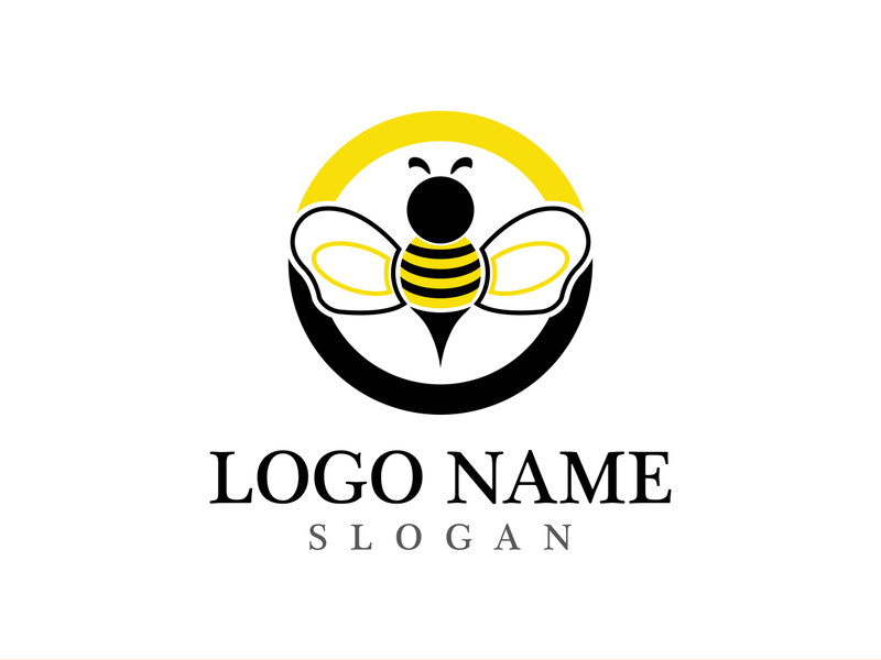 Bee logo vector icon illustration design