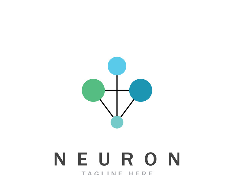 Neuron logo or nerve cell logo design,molecule logo illustration template icon with vector concept