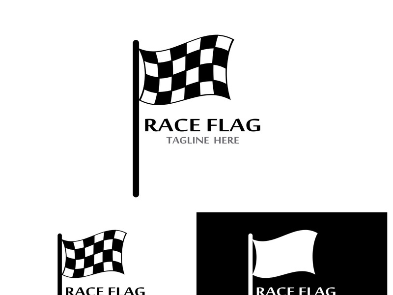 Creative and modern racing flag logo design.