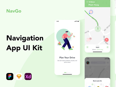 NavGo Navigation App UI Kit