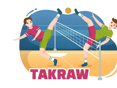 10 Takraw Sports Illustration