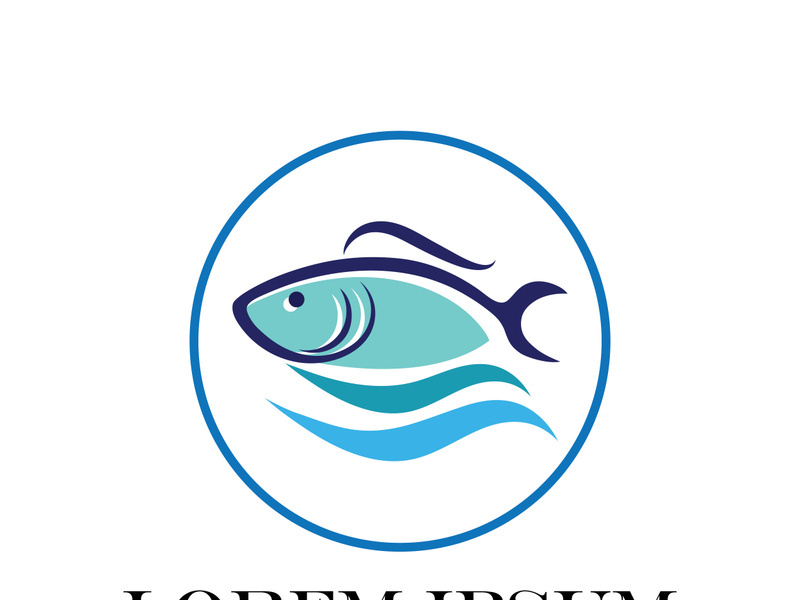 Fish logo template. Creative vector symbol