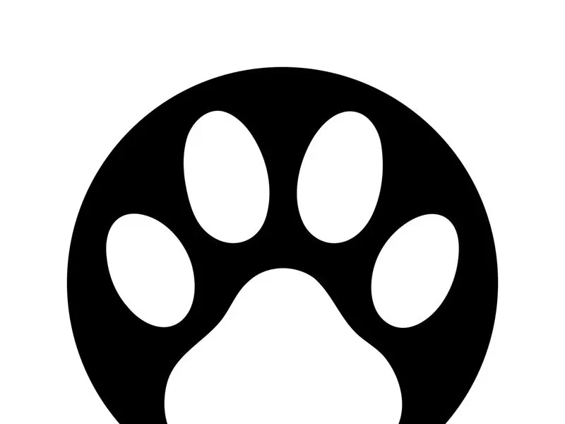 Minimal Dog Paw Print Logo