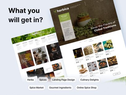 Herbica | Herbs and Spices Store Landing Page UI Kit