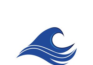 Wave beach vector illustration design logo