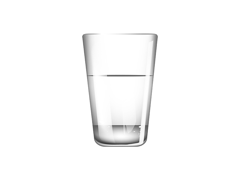 Glass of mineral water realistic vector illustration
