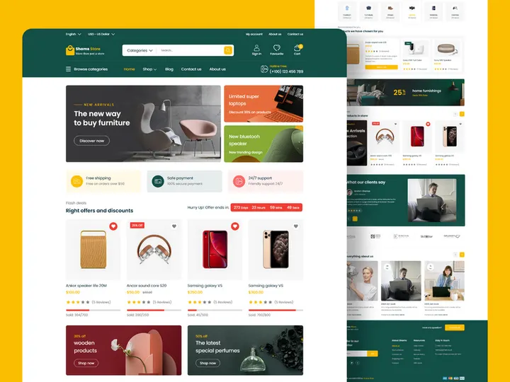 Shams Store Website - Adobe XD