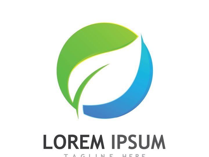 Natural green leaf logo design.