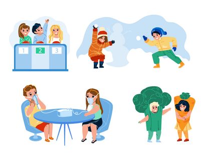 Kid boy girl characters