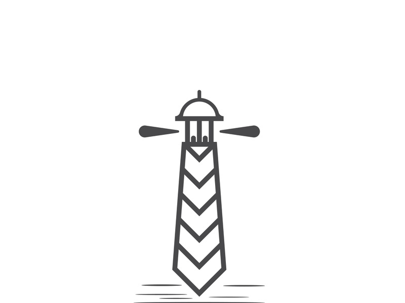Lighthouse icon logo and vector illustration beacon tower design vintage symbol