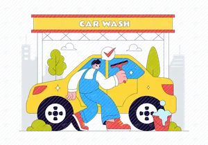 10 Car Wash Vector Illustration