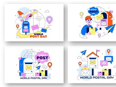 10 World Postal Day Illustration