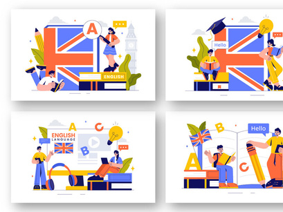 12 English Language Learning Illustration