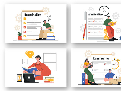 9 Examination Vector Illustration