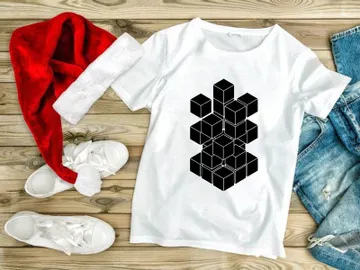 Abstract 3D Geometric Black Cubes Stack Isolated Vector Illustration preview picture