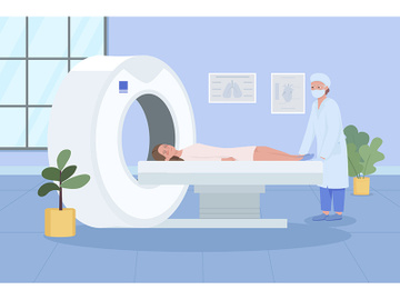 MRI scanning flat color vector illustration preview picture