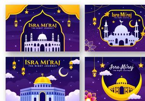 13 Isra Mi'raj Vector Illustration