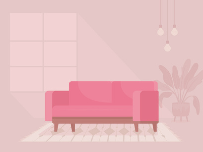 Contemporary home decor illustration set