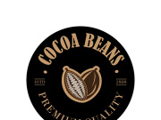cocoa logo,cocoa bean,cocoa tree,cocoa branches and leaves,chocolate mix on white background,vintage,modern,simple,minimalist icon illustration template design vector