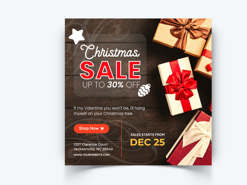 Christmas Sale Social Media Posts Template (EPS)