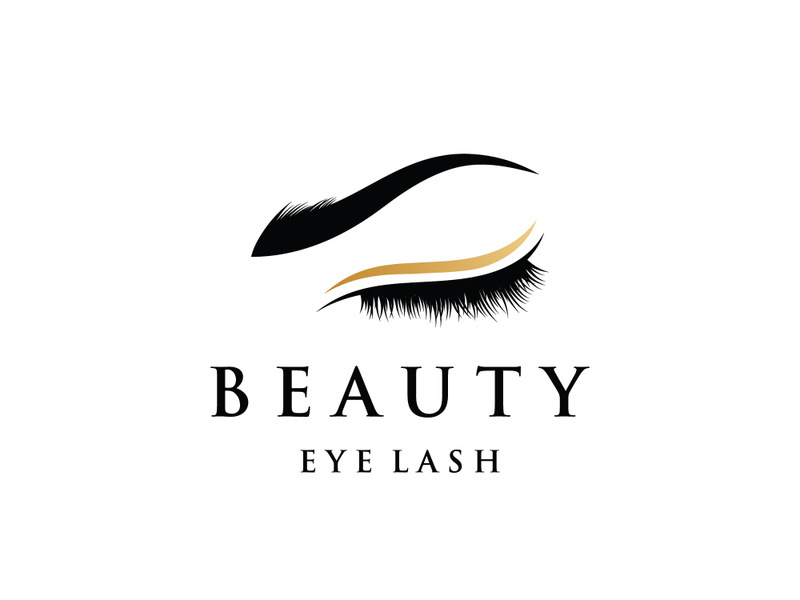 Luxurious and colorful eyelash extension logo.
