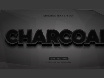 Charcoal editable text effect style vector preview picture