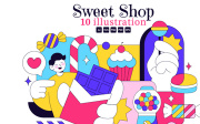 10 Sweet Shop Illustration