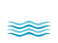 Water wave icon vector template logo