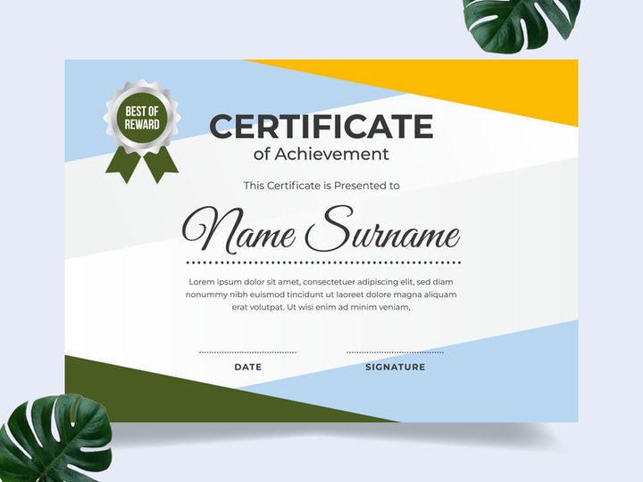 Modern certificate design template
