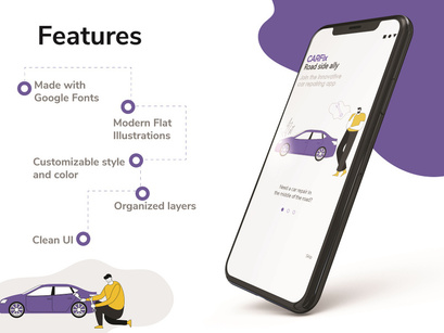 CARFix- car repairing app UI Kit