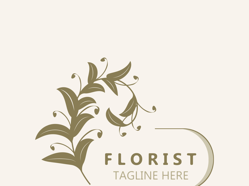 Florist logo beautiful floral leaf and flower vector art, icon graphic decoration business wedding template