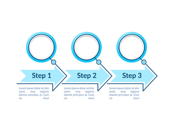Blue circles steps vector infographic template preview picture