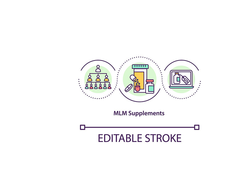 MLM supplements concept icon