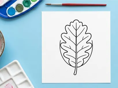 Ilustração simples de folha para design ecológico. Gráfico botânico minimalista para temas naturais.