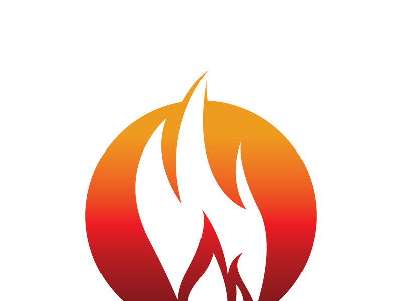 Fire logo design illustration and fire symbol icon vector